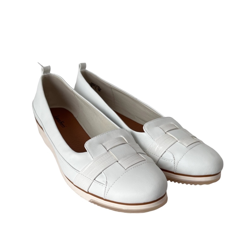 LUCA FERRI WHITE WEDGE LOAFER
